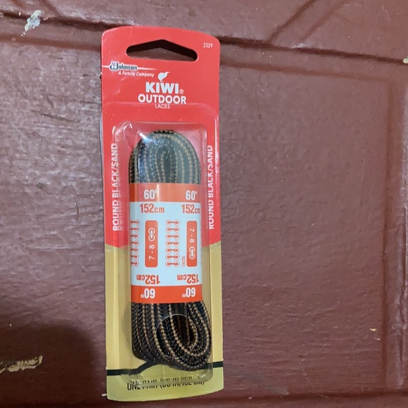 New in Box | KIWI Outdoor Hiking Boot Laces | 60” 152 cm Round Black Sand Color - Picture 3 of 4